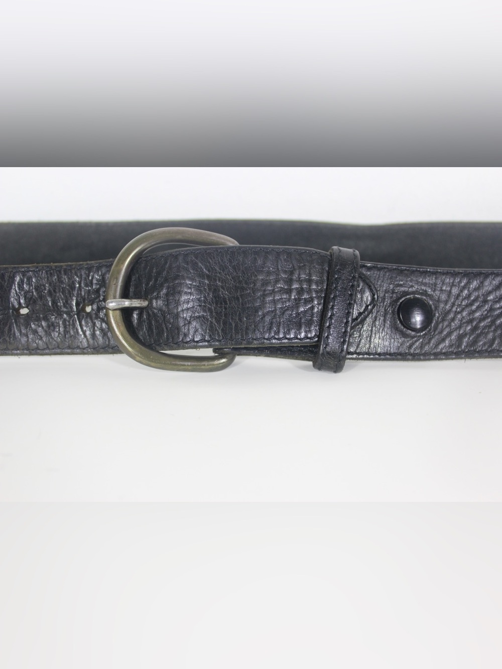 70’s Textured Thick Soft Work Belt with Removable Brass Buckle Distressed Worn
